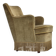 1970s, Danish lounge chair, light green furniture velour, beech wood.
