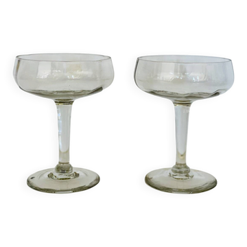 2 champagne coupes, cocktail coupes