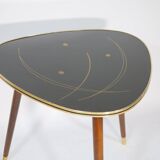 Table basse XL à rebord doré des années 1960