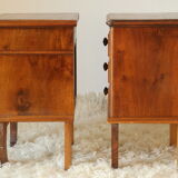 Pair of old walnut bedsides