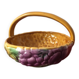 Fruit basket in slip stamped Sarreguemines France