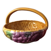 Fruit basket in slip stamped Sarreguemines France