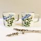 Pair of hand-painted Chinese ceramic mugs