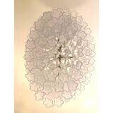 Contemporary Oval Transparent “Tronchi” Murano Glass Chandelier in Venini S