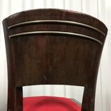 Pair of age Art Deco red velvet chairs