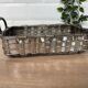 Woven silver-plated metal basket.