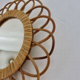 Rattan “flower” mirror from the 70s