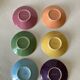Geneviève Lethu Watercolor Coffee Saucers - Complete Set