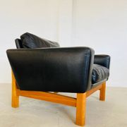 VINTAGE MID-CENTURY POUL M. VOLTHER  LEATHER AND OAK LOUNGE CHAIR 1960,s