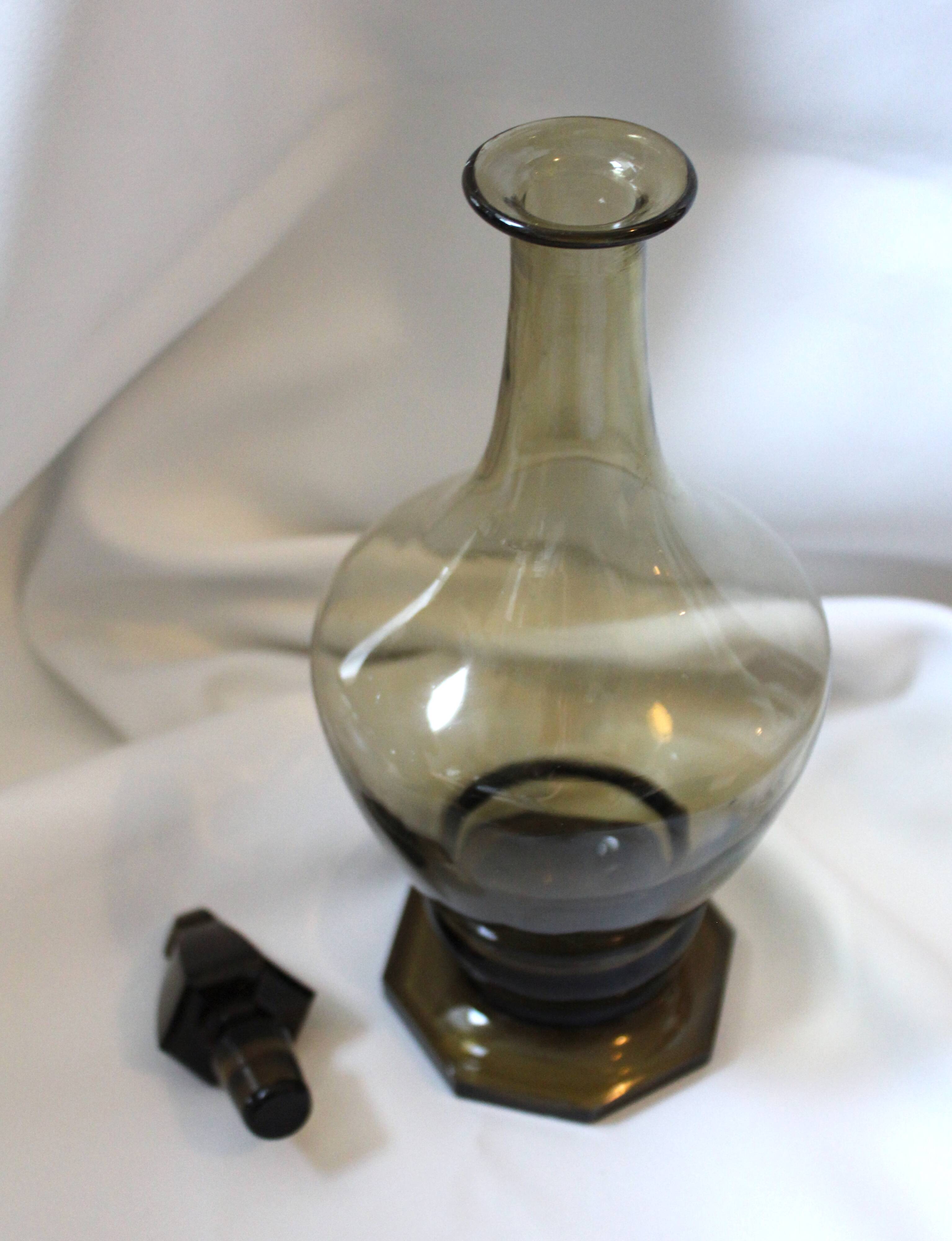 Black smoked glass carafe