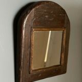 Brutalist mirror 1970 chene wood 33x44cm