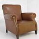 50s club armchair in imitation leather and wood