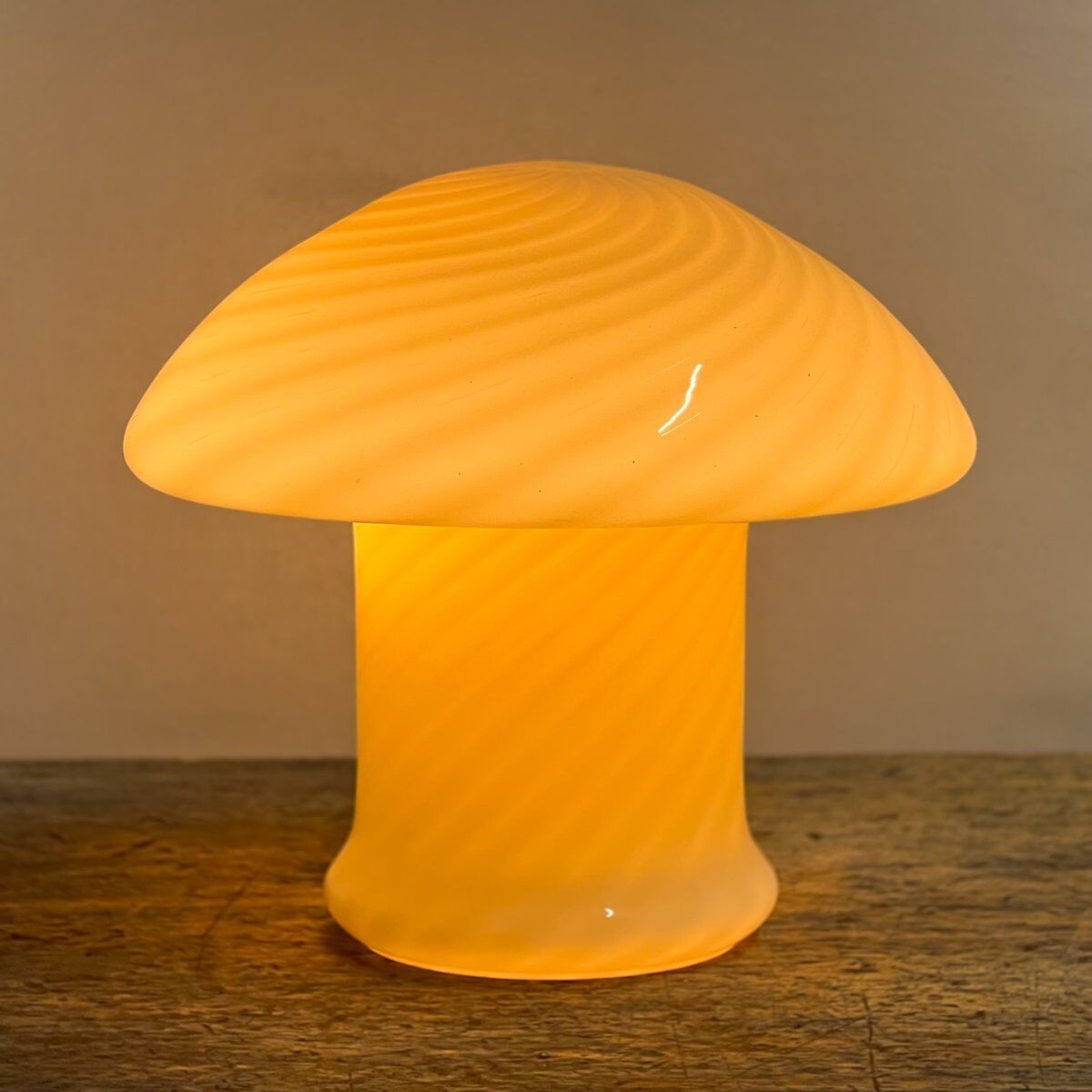 Lampe champignon vintage faite à la main en verre de Murano, Italie, années 70