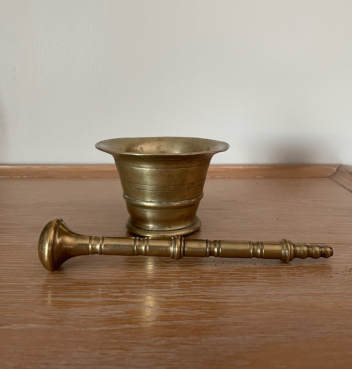 Brass mortar and pestle