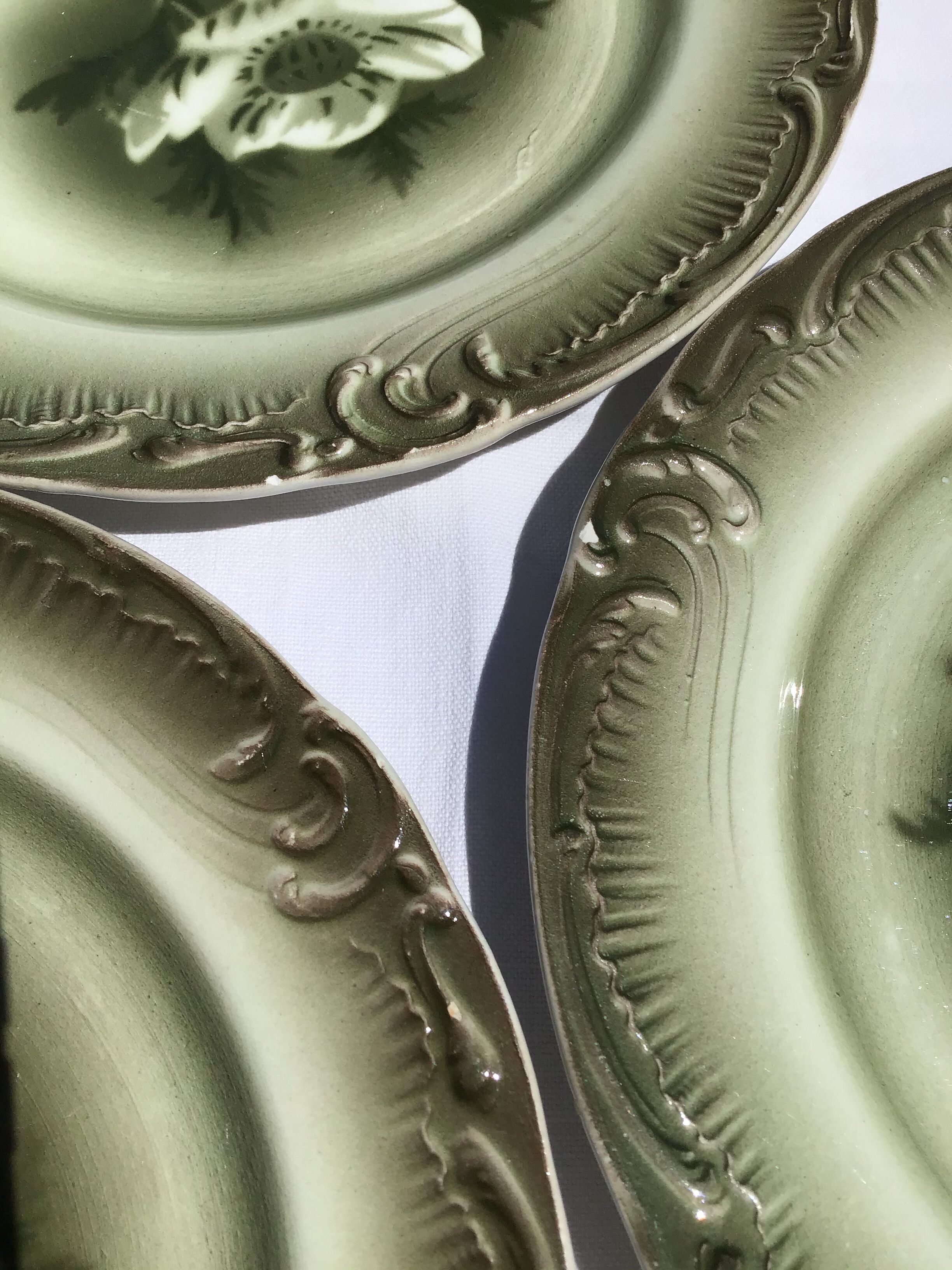 6 Gien dessert anemones opaque porcelain porcelain