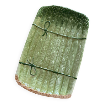 Vintage green asparagus plate