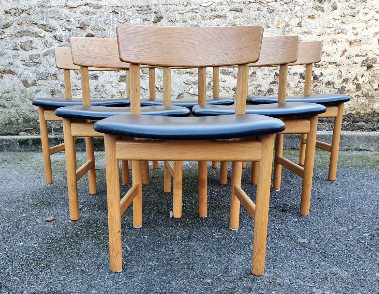 Set table and 6 chairs borge mogensen 1960