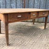Antique farmhouse table with 3 drawers
