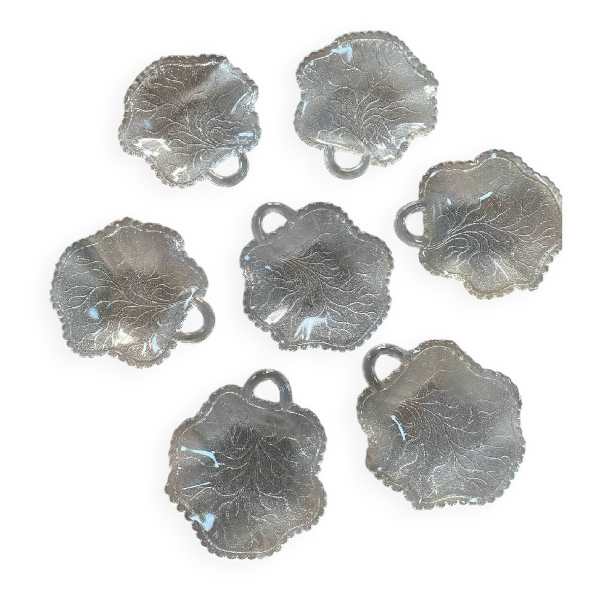 Set of old pressed moulded glass bowls