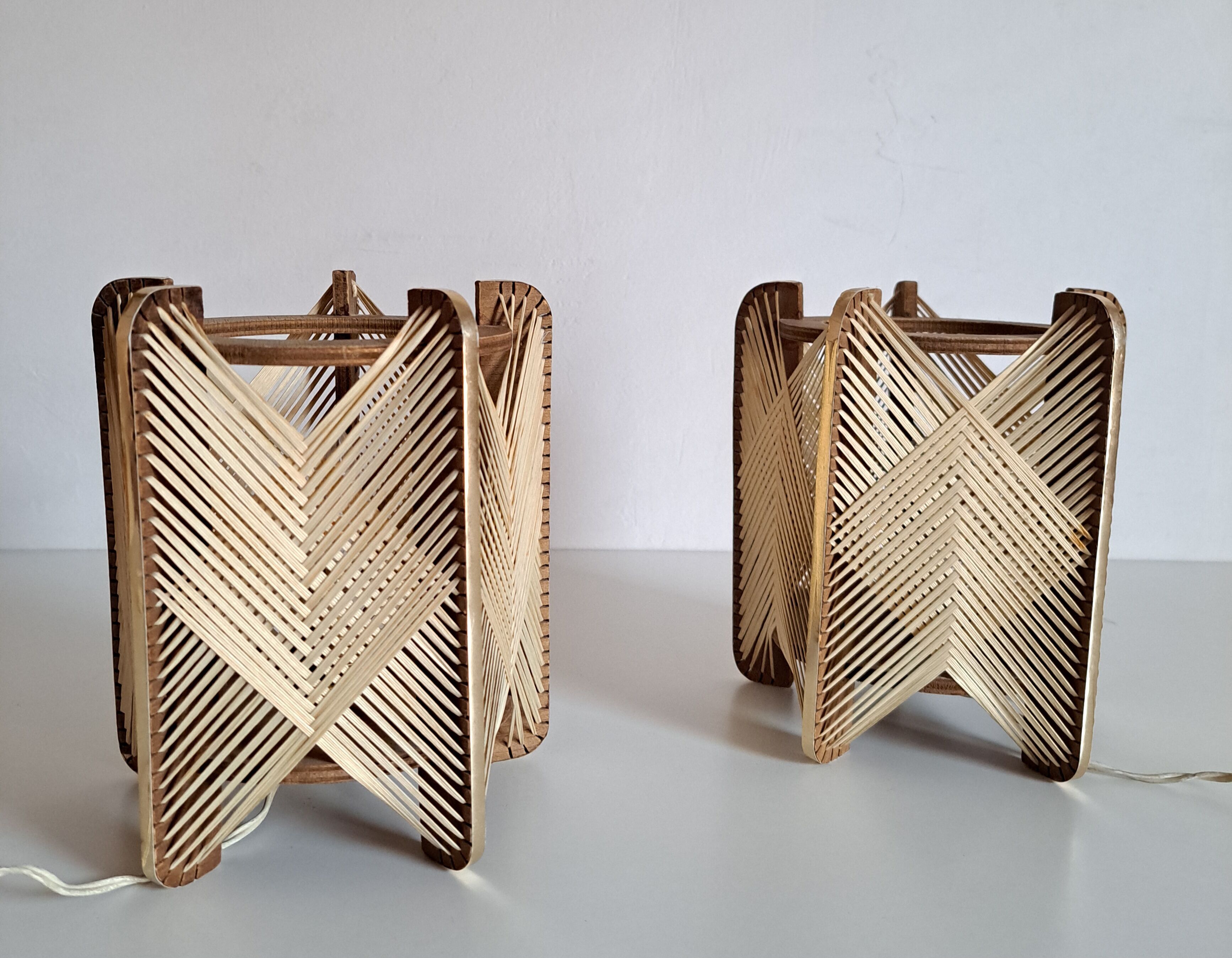 Pair vintage Scandinavian lamps