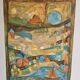 Lithographic table stylised figurative composition sailing boat Judith Bledsoe