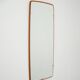 Scandinavian slightly convex rectangular teak mirror by "Kron"