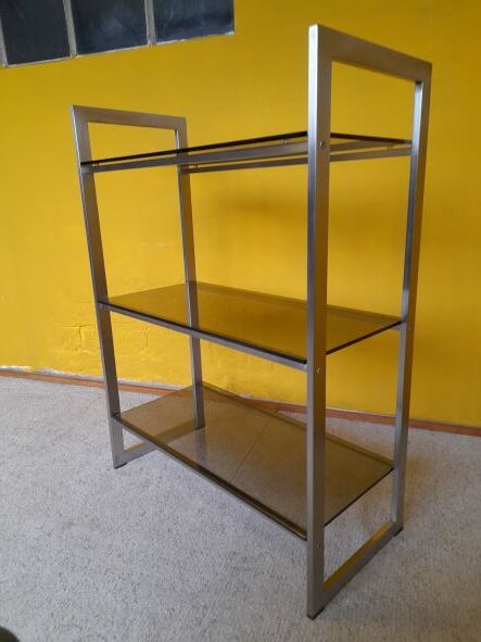 Metal shelf and smoked glass Roche Bobois