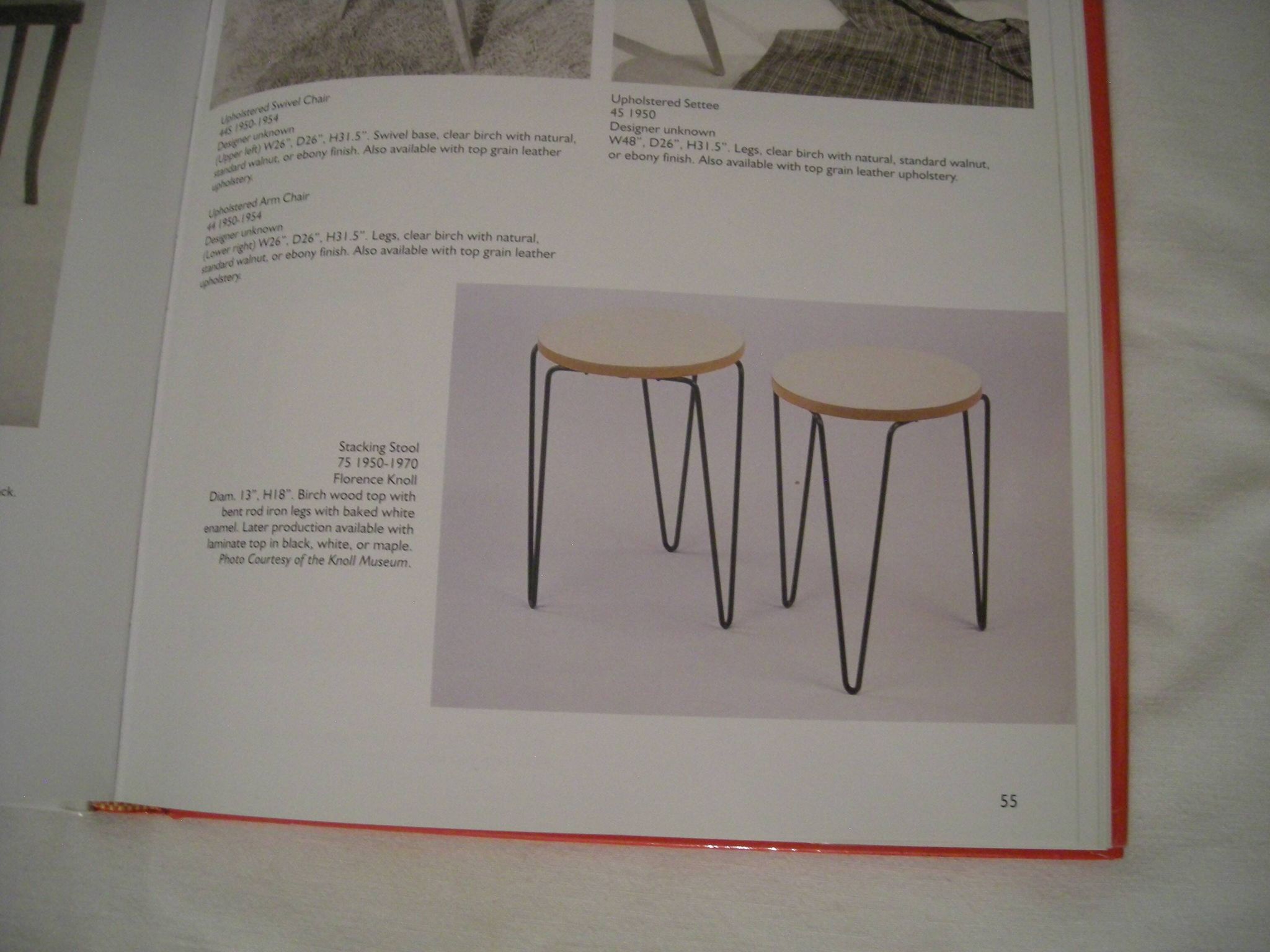 Tabouret tripode - Florence Knoll - Hairpin modèle 75 des années 50