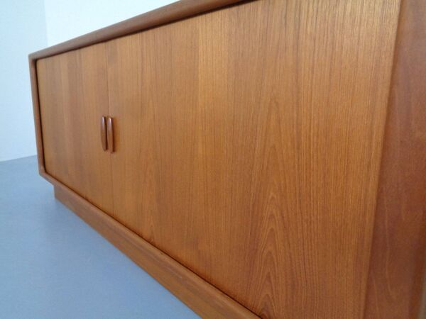 Large Teak Tambour Sideboard from Dyrlund, Denmark, 1970s