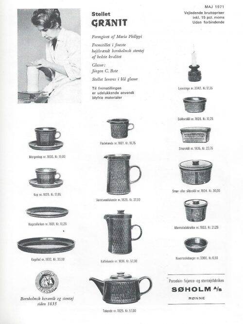 Pair of Granit series sandstone candlesticks by Maria Philippi for Søholm Stentøj