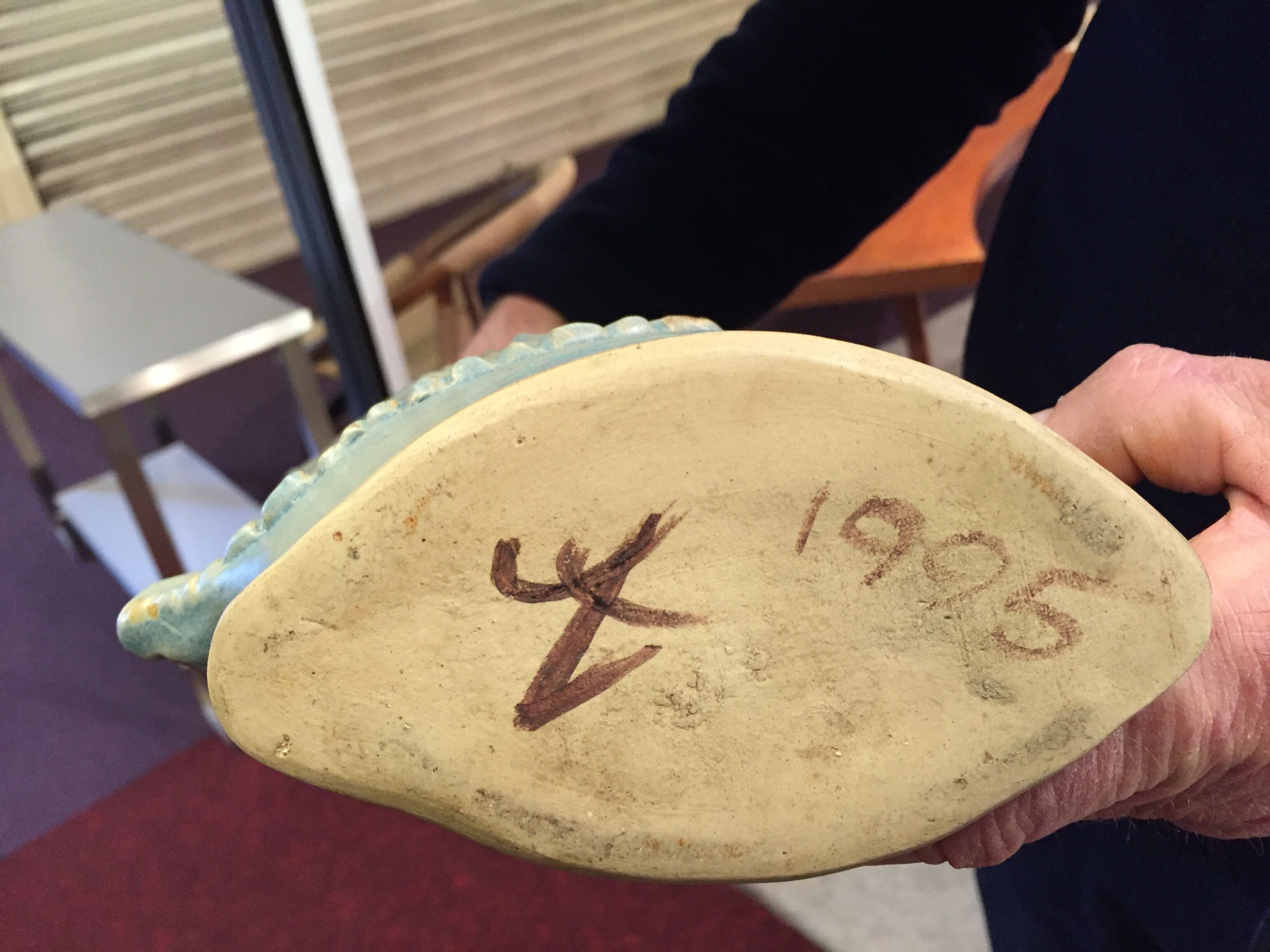 Enameled ceramic anthropomorphic vase France 1995