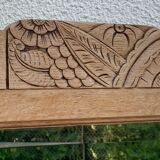 Art Deco mirror bevelled raw oak 1930