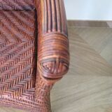 Woven rattan armchair, 1980s