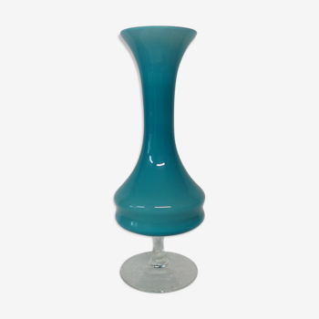 Blue opalin vase