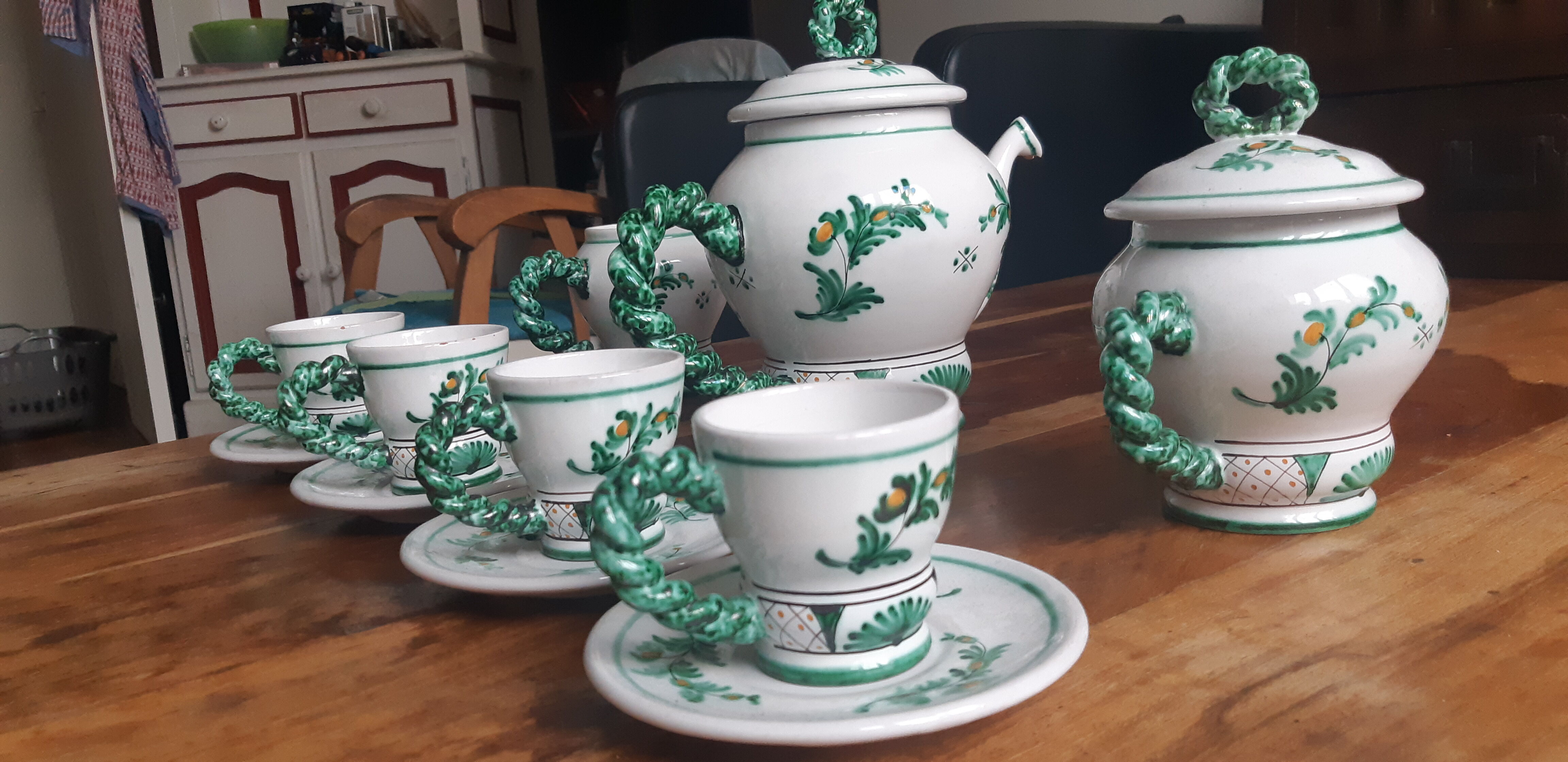 7-piece tea service porcelain C Bernard S Lucet