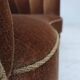 1960s, Danish 2-seater curved sofa, brown furniture velour.