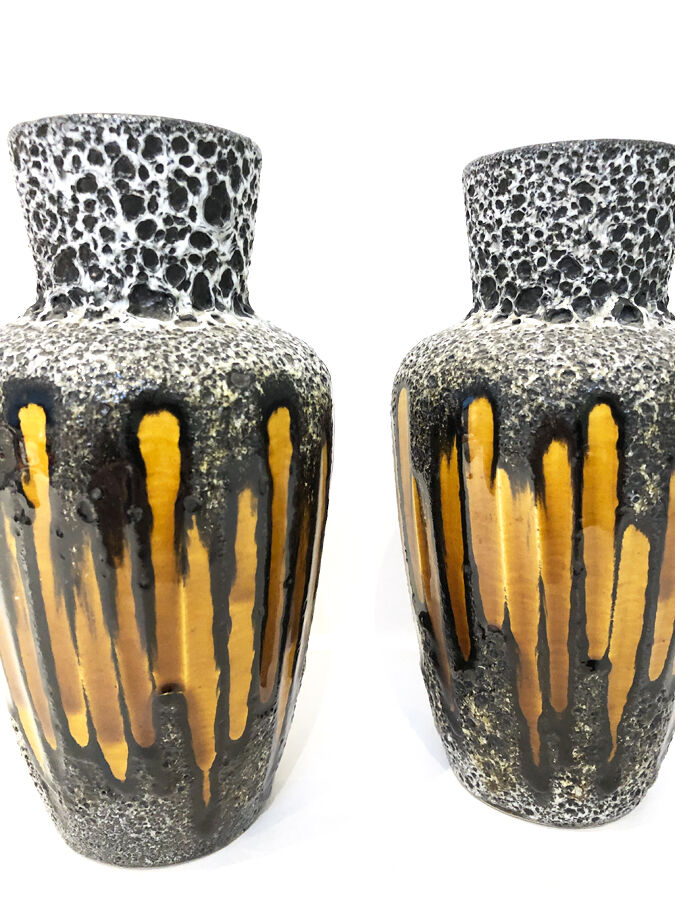 Paire vases West Germany ocre, 1970