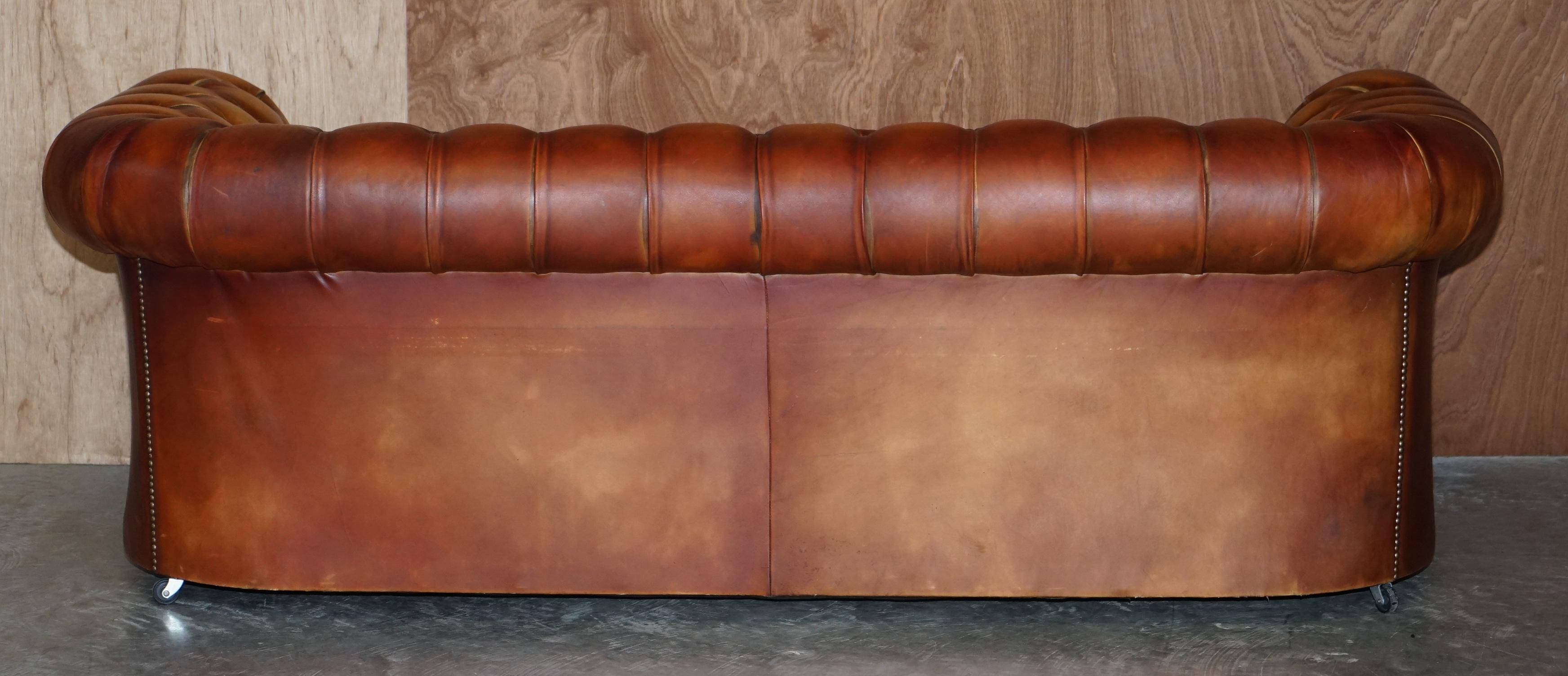 Chesterfield suite three-piece leather set