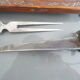 Carved kitchen knife and fork from India