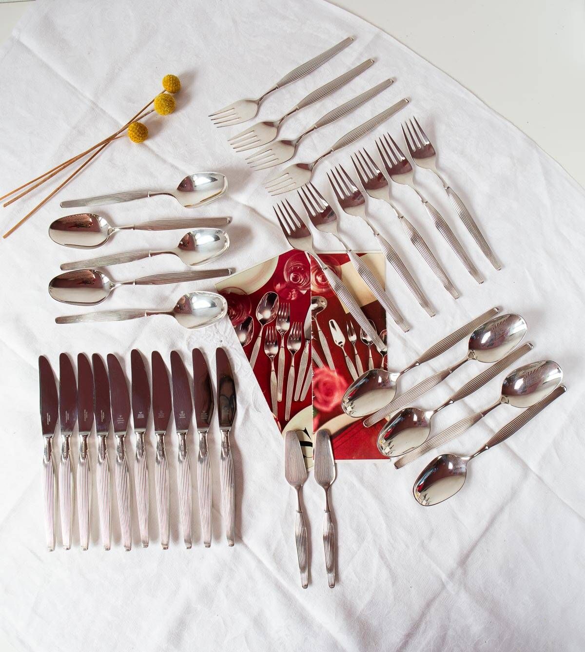 Frigast gab swedish/danish dessert cutlery set 1960s for 10 (32 pieces)