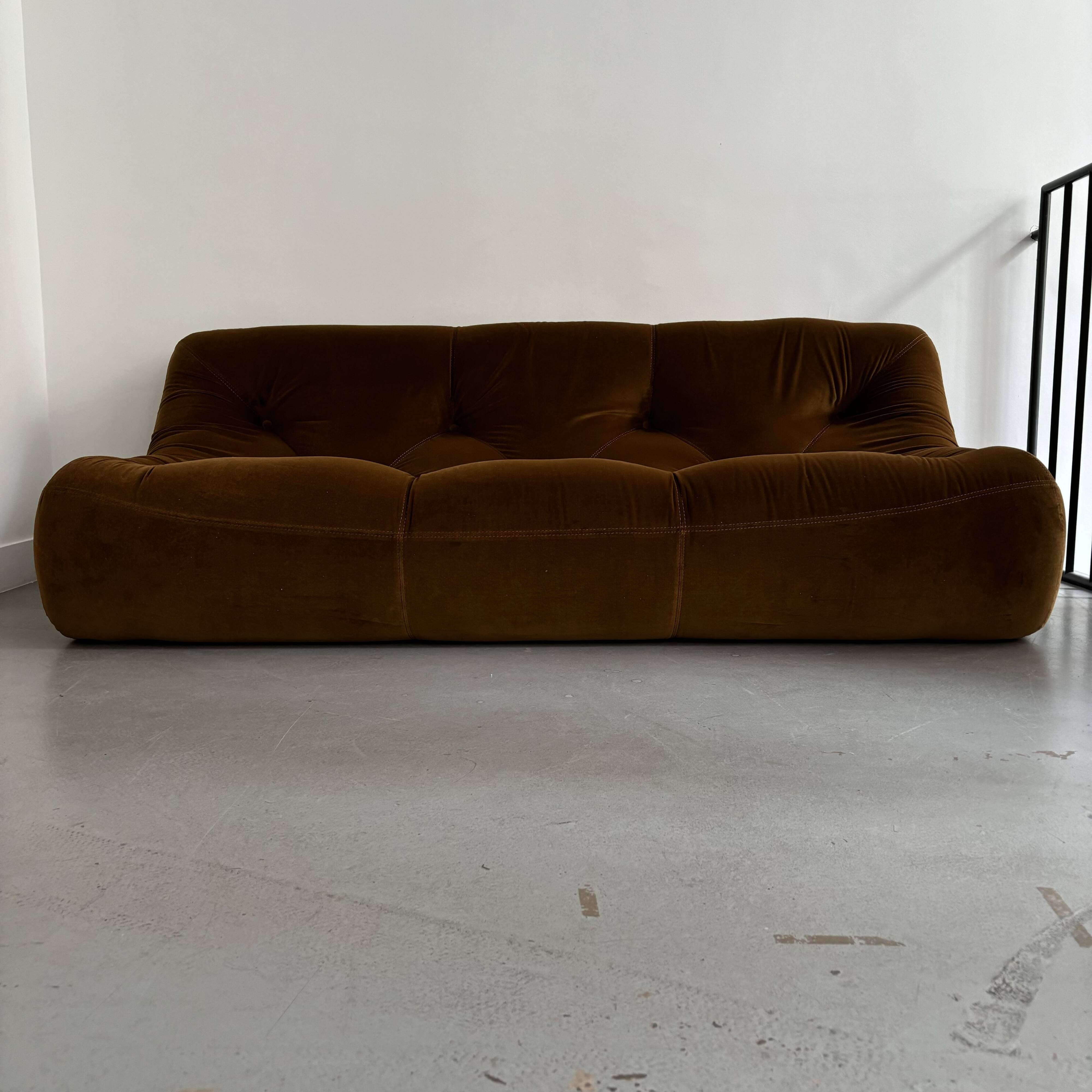 Kali 3 seater brown sofa