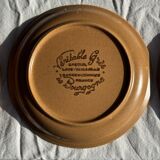 Set of 11 small dessert plates in brown-striped stoneware from Sarreguemines.