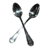 Ercuis lot de 2 cuillères à dessert Trianon en métal argenté ruban croisé 15 cm
