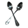 Ercuis set of 2 Trianon silver-plated dessert spoons with crossed ribbon, 15 cm