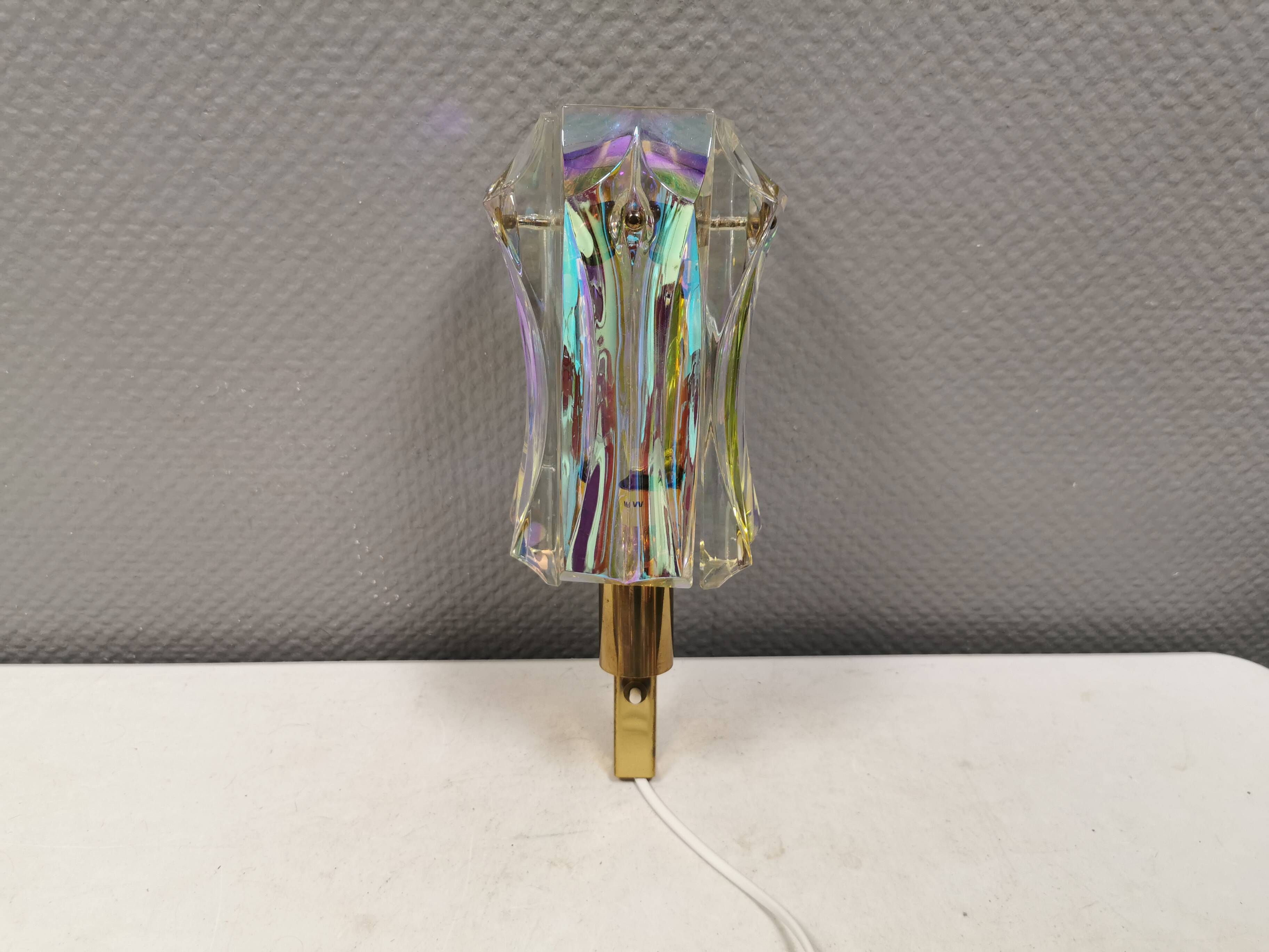 Availight wall lamp, transparent glass, rainbow effect hassel & teudt