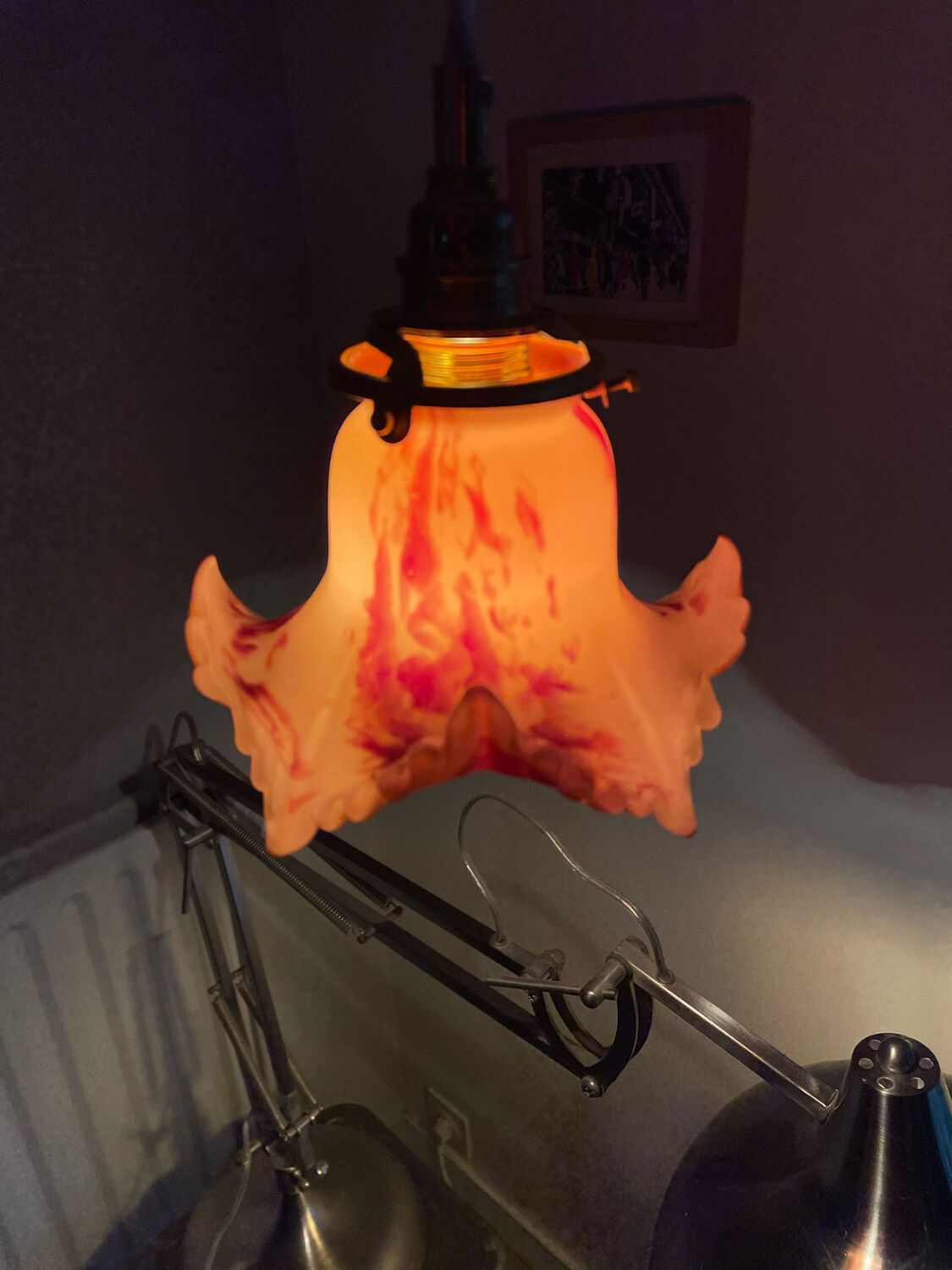 Pair of new electrified art deco wall lamps