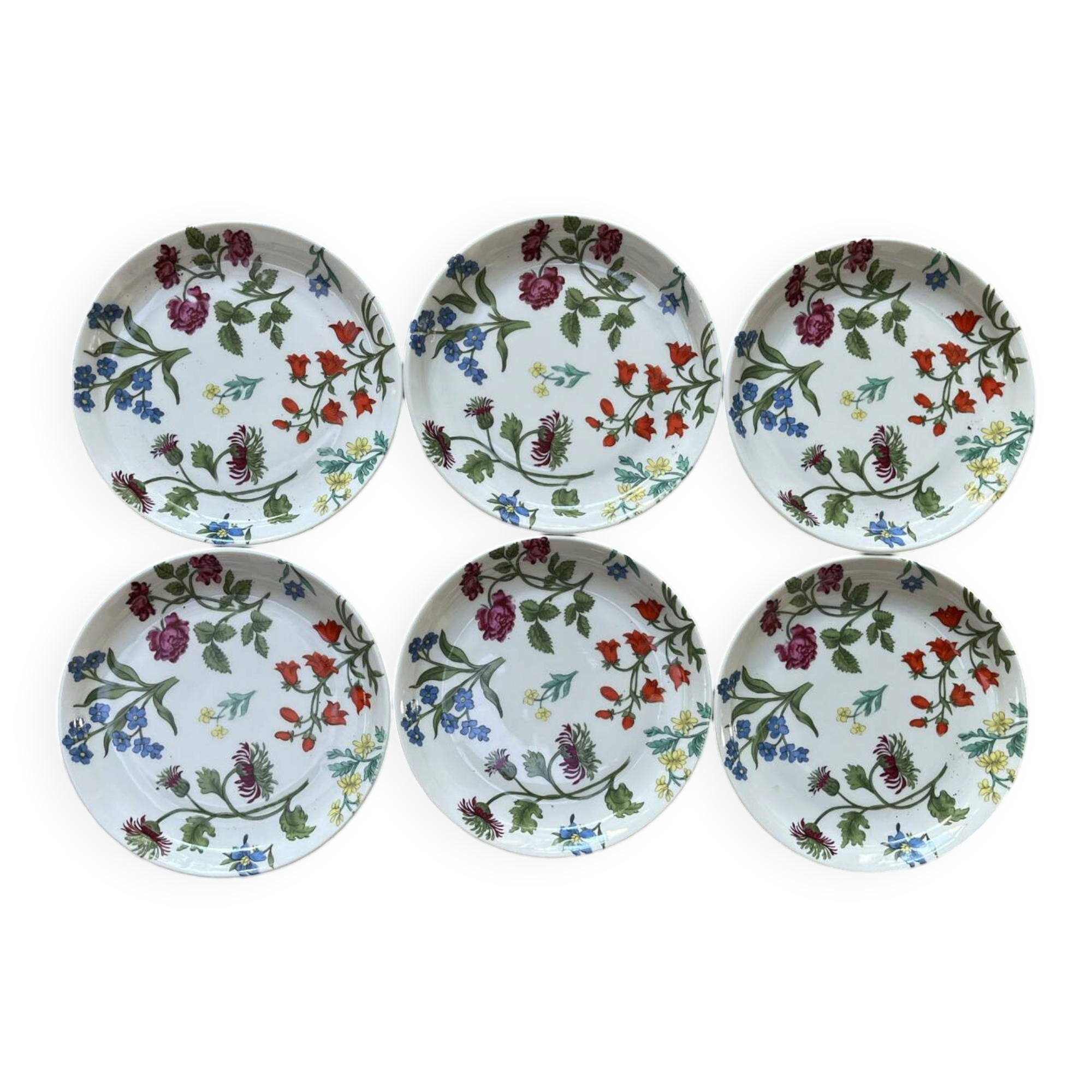 6 porcelain mignardise plates from Paris Herbier