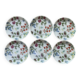 6 assiettes à mignardises de porcelaine de Paris Herbier