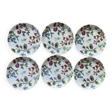 6 porcelain mignardise plates from Paris Herbier