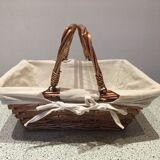Dressed wicker baskets with two handles